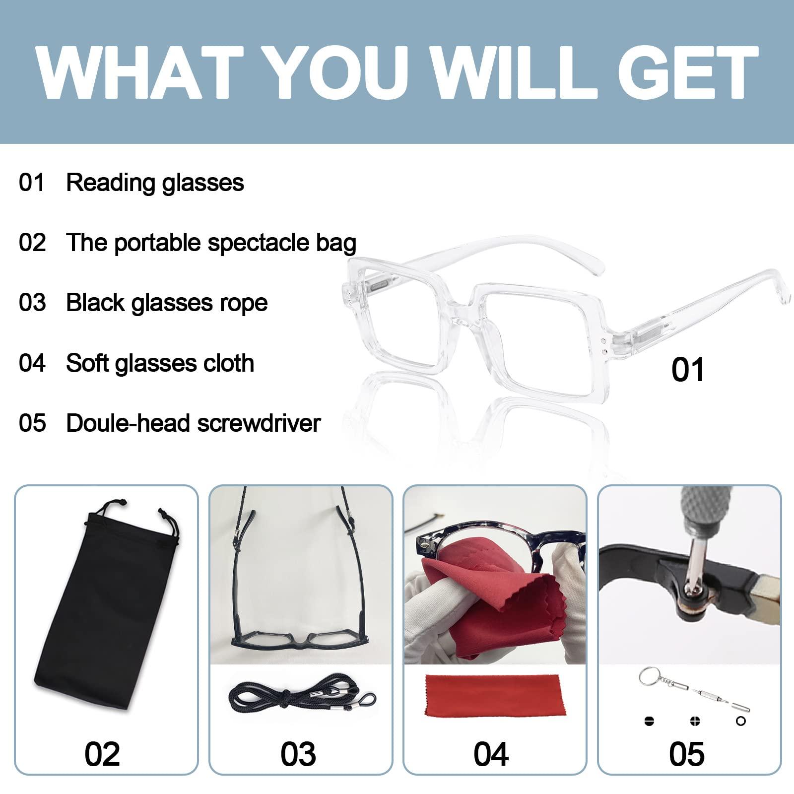 OCCI CHIARI OCCI CHIARI Bifocal Reading Glasses with Clear Top,Blue Light Blocking Transition Readers Women 1.0 1.5 2.0 2.5 3.0 3.5(350+ Clean)