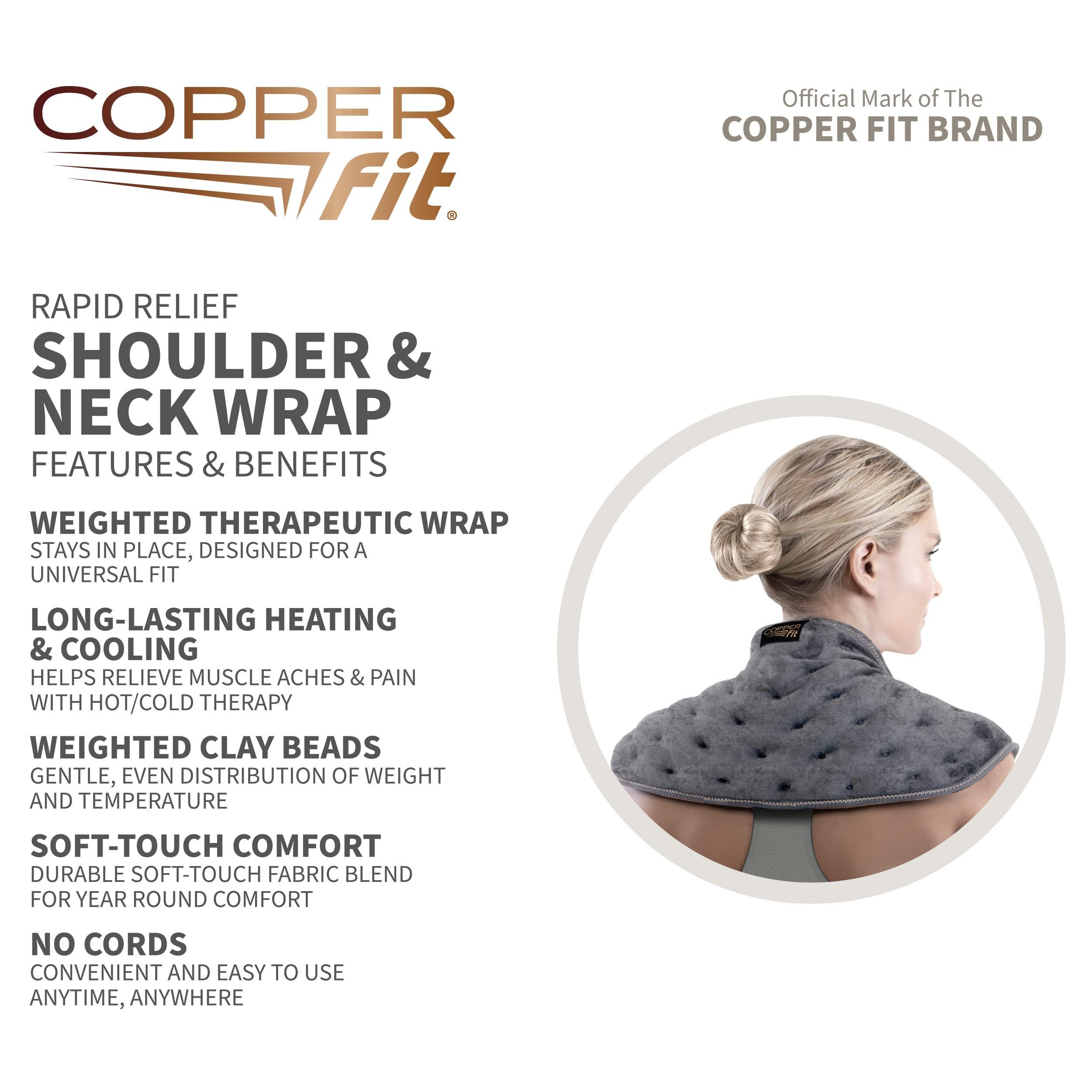 Copper Fit Copper Fit Rapid Relief Neck & Shoulder Wrap, Grey