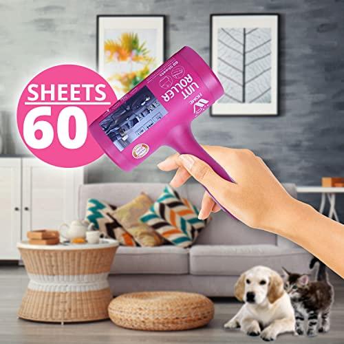 WBM Home WBM Lint Roller Refills, Extra Sticky Lint Remover for Pet Hair, Best for Couch, Clothes & Furniture, Lint Remover, Pack of 4, Total Sheets 240