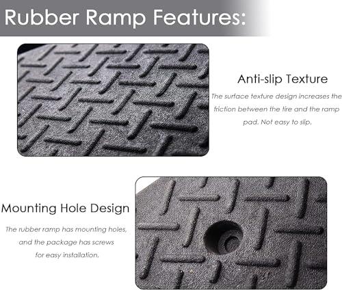 IHIPPO IHIPPO Doorway Uneven Floor Transition Strip, Curb Ramps for Driveway, Durable Low Cars Ramp Kerb Ramp for Sidewalks/Wayside/Garage, Huge Rubber Ramp for Rv Wheelchair Truck Caravan Buggy (Size : 100x30cmx1, 89014246251