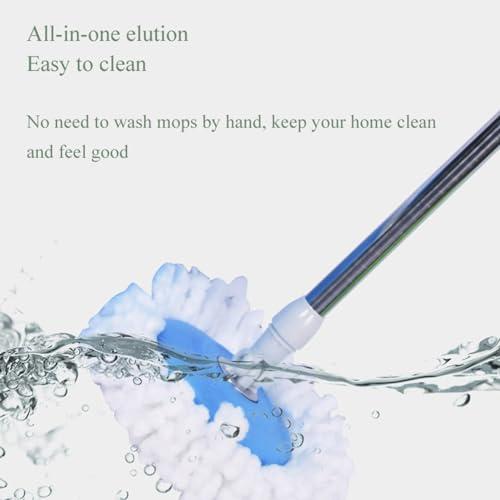 NIBHZ Spin Mop and Bucket with Wringer SetMop and Bucket Set for Floor Cleaning with 3 Mop RefillsTelescoping Mop Rod for Office and Home use,Blue