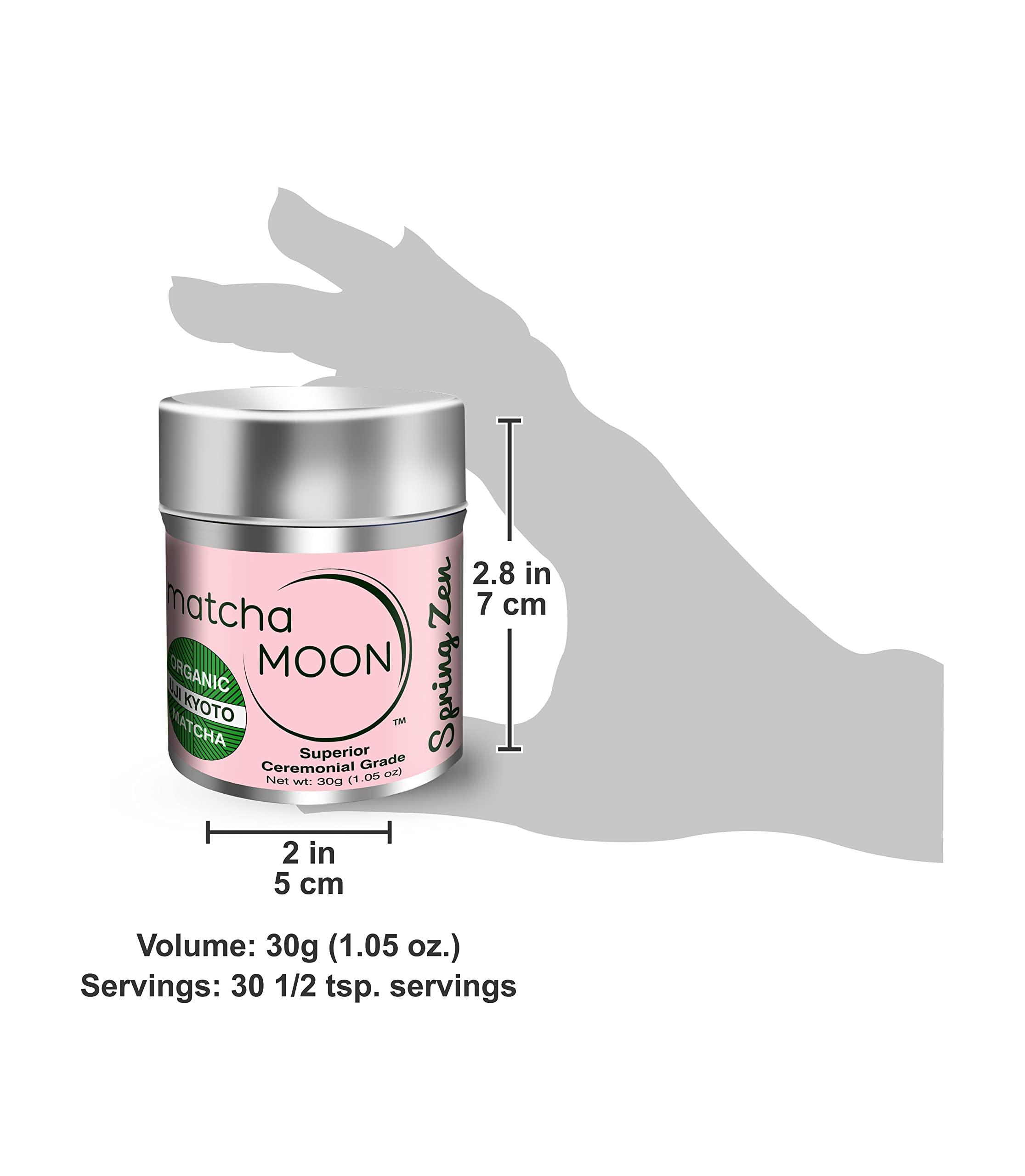 Matcha Moon Matcha Moon Spring Zen Matcha Green Tea Powder - Traditional Organic Japanese Matcha from Uji Kyoto - 30g (1.05 oz.) - Superior Ceremonial Grade Matcha for Authentic Tea Experience
