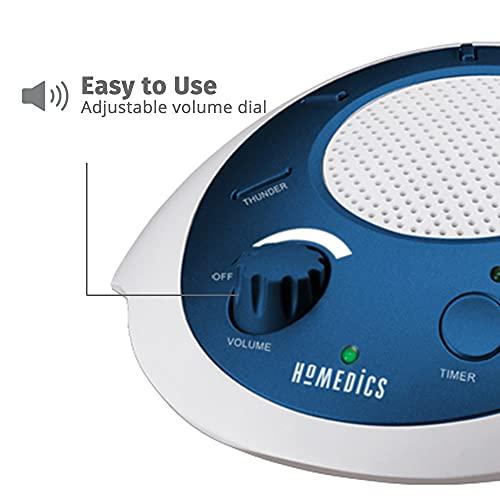 Homedics Homedics SoundSleep White Noise Sound Machine, Blue, Small Travel Sound Machine with 6 Relaxing Nature Sounds, Portable Sound Therapy for Home, Office, Nursery, Auto-Off Timer, By Homedics