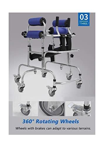 RHXWFDG Walker Walkers for Elderly with Seat and Handles 6 Wheels Heavy Duty Steel Mobility Rolling Durable Mobility Aid for The Disabled Walking Mobility Aid