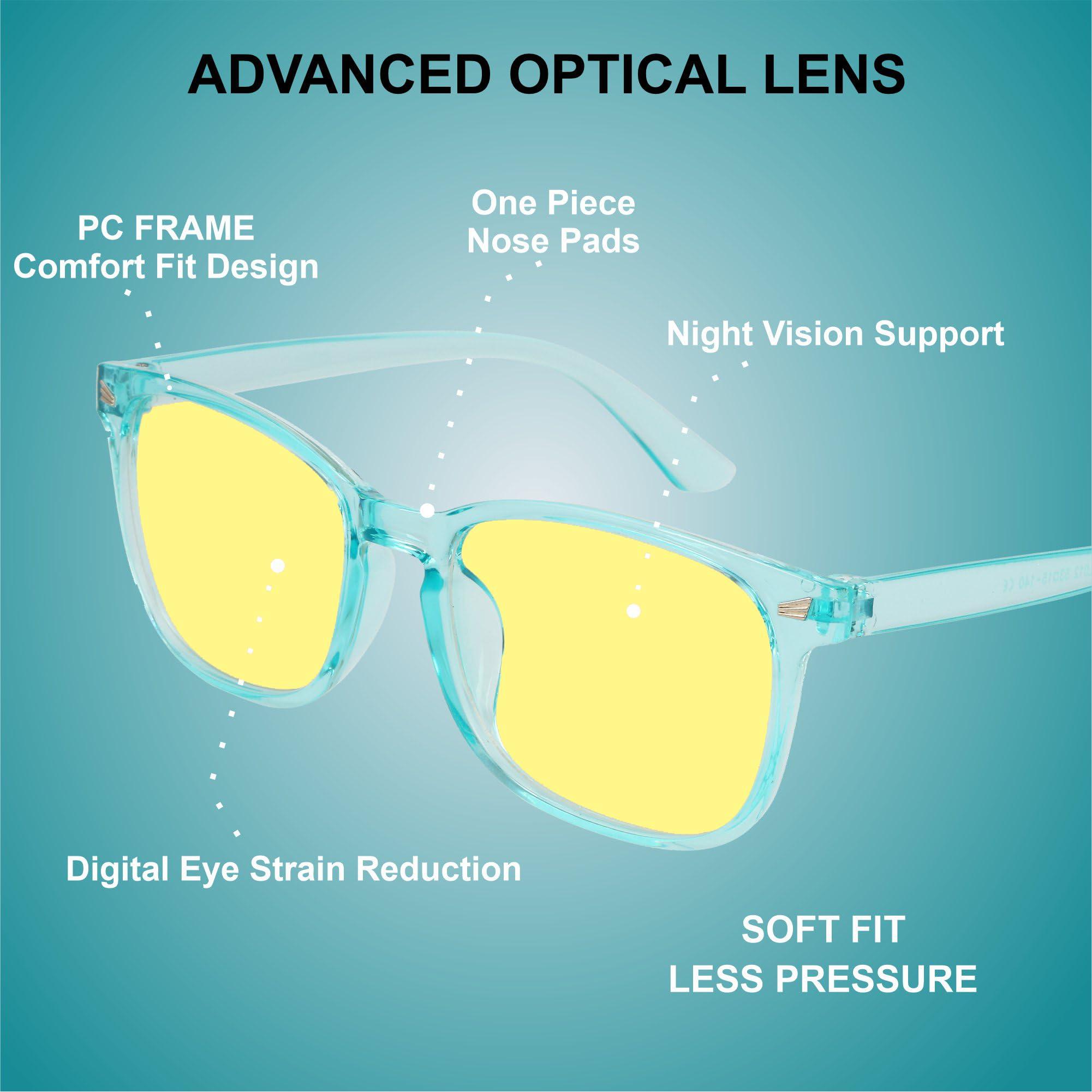 WINTOO WINTOO Night Driving UV Glare Glasses, Blue Light Blocking Glasses, Anti Glare Glasses, Night Driving Glasses for Men, Blue Light Glasses for Woman, Blue Light Glasses, Blue Light Glasses Men