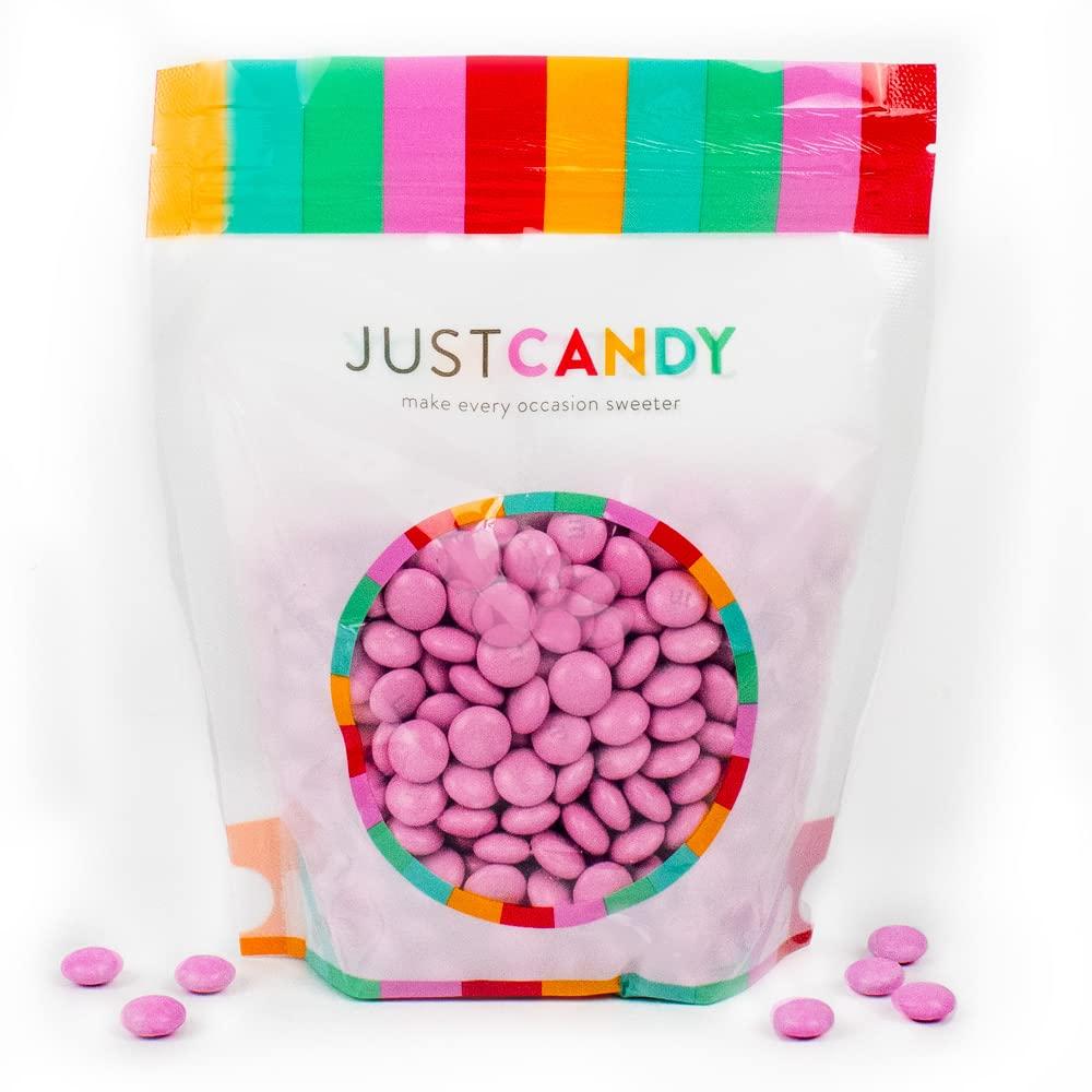 Just Candy 500pcs Pink Candy M&M's Milk Chocolate, Pink Candy for Candy Buffet (1lb, 500pcs) Baby Shower, Bridal Shower, Birthday Wedding Party Favors