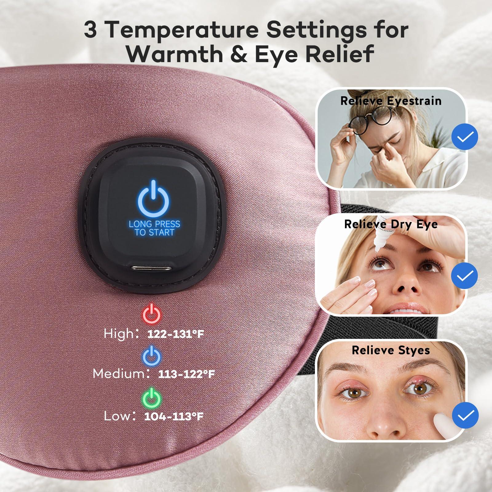 Ezona Ezona Silk Cordless Heated Eye Mask, Warm Eye Compress Mask for Dry Eyes, Washable Eye Heating Pad for Travel, Dry Eye Mask for Dry Eyes, Blepharitis, Sinus Migraine (Purple)