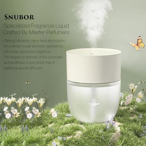 Snubor Generic Waterless Diffuser Mini Portable Scent Dispenser, Cordless Diffusers, Smart Aromatherapy Nebulizing Diffuser, 3 Spray Modes for Home Office Car (Exquisite Cypress, White1 Table-Mounted)