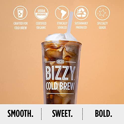 Bizzy Bizzy Organic Cold Brew Coffee | Smooth & Sweet Blend | Coarse Ground Coffee | Micro Sifted | Specialty Grade | 100% Arabica | 1 LB