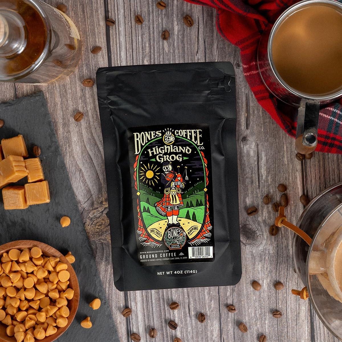 Bones Coffee Company Bones Coffee Company NEW Flavors! Favorite Flavors Sample Pack | 4 oz Pack of 5 Assorted Whole Coffee Beans | Low Acid Medium Roast Gourmet Coffee Beverages (Whole Bean)