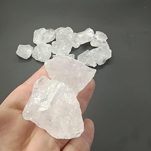 HaoChong HaoChong 250g White Quartz Rough Stones BulkNatural Raw Quartz Crystal Fountain Rocks for Cabbing,Tumbling,Polishing,Wrapping, Reiki,Aquarium Decoration,Healing Crystals(White)