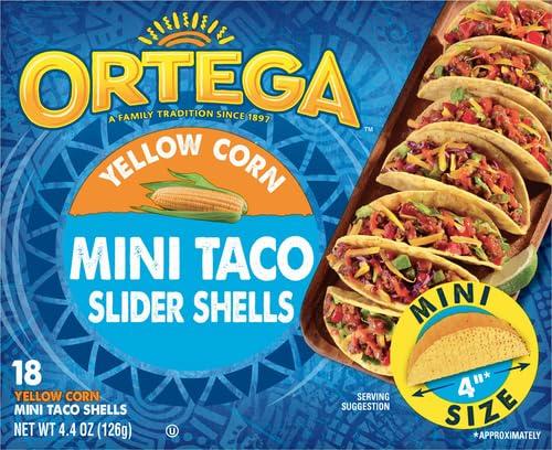Ortega Ortega Mini Taco Slider Shells, Yellow Corn, 4.4 Ounce, 18 Shells (Pack of 2)