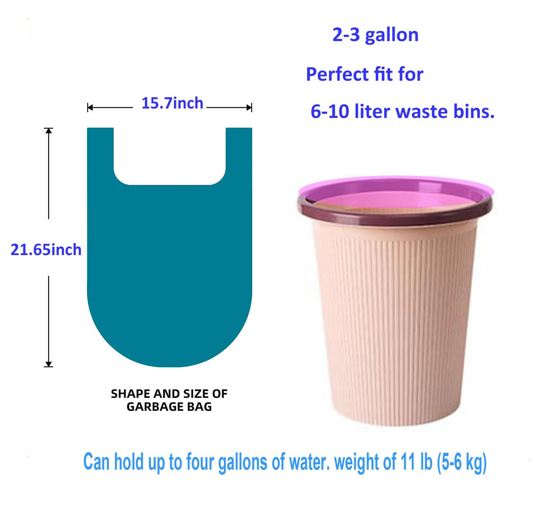 YYaaloa 2-3 Gallon Tear-Free Small Trash Bags with handles 1.1 Mil Thick 200 Count Garbage Bags Separated Unscented for Bathroom Kitchen (200)