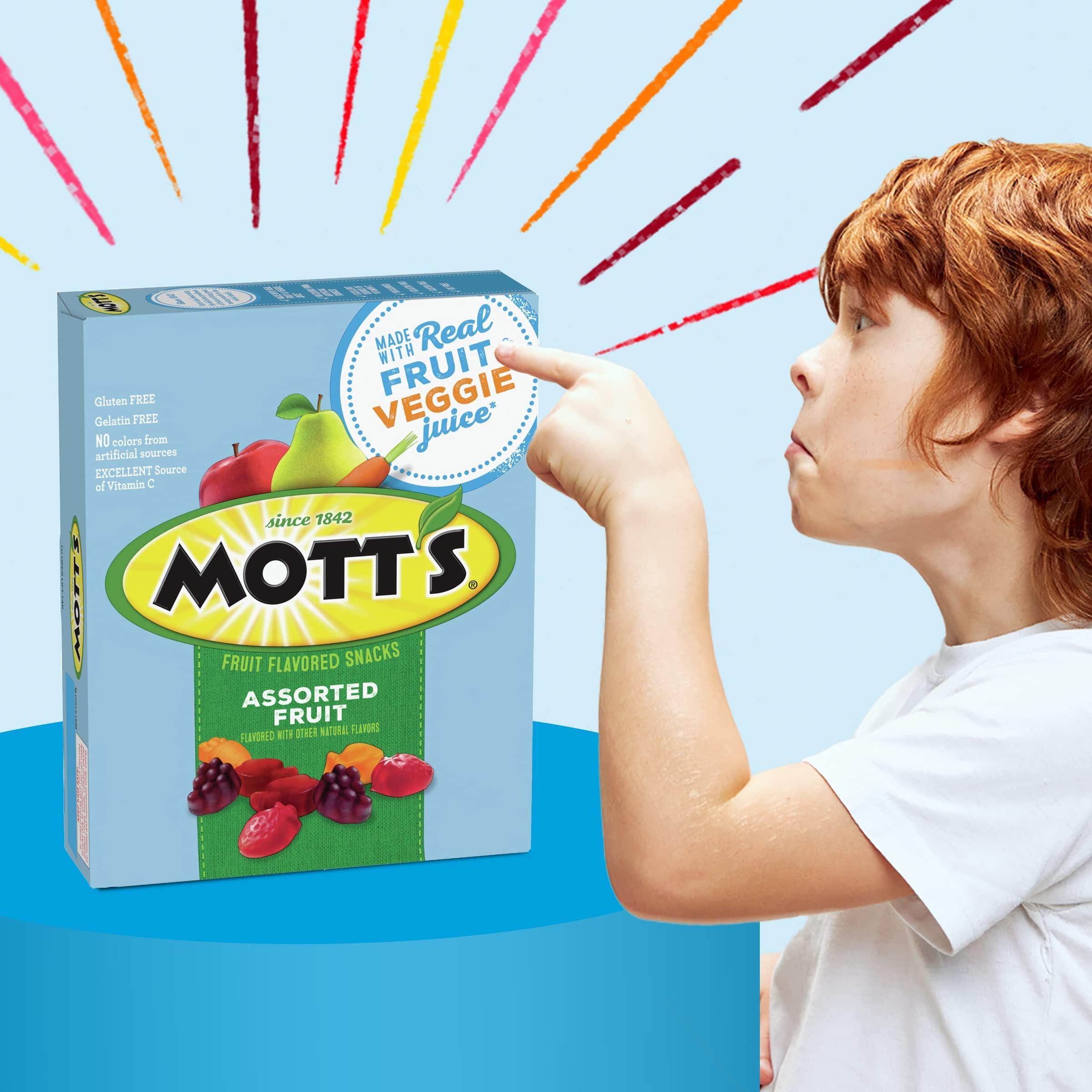 Mott's Mott\'s Fruit Flavored Snacks, Assorted Fruit, Gluten Fee Snack, 10 Pouches, 8 oz