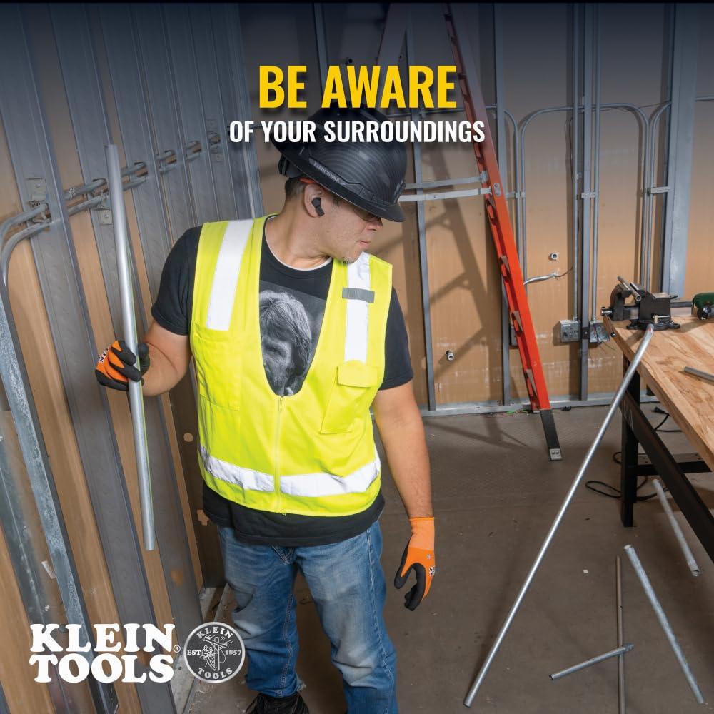 Klein Tools Klein Tools AESEB1S Smart Sense True Wireless Safety Earbuds with Bluetooth and Situational Awareness, 26dB Hearing Protection, 30-Hr Runtime