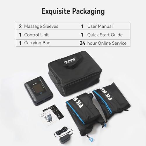 FIT KING FIT KING Professional Air Compression Leg Recovery System, Cordless Rechargeable Leg Compression Massager Recovery Boots, Fast Recovery & Improved Circulation for Athletes, FSA HSA Approved (Medium)