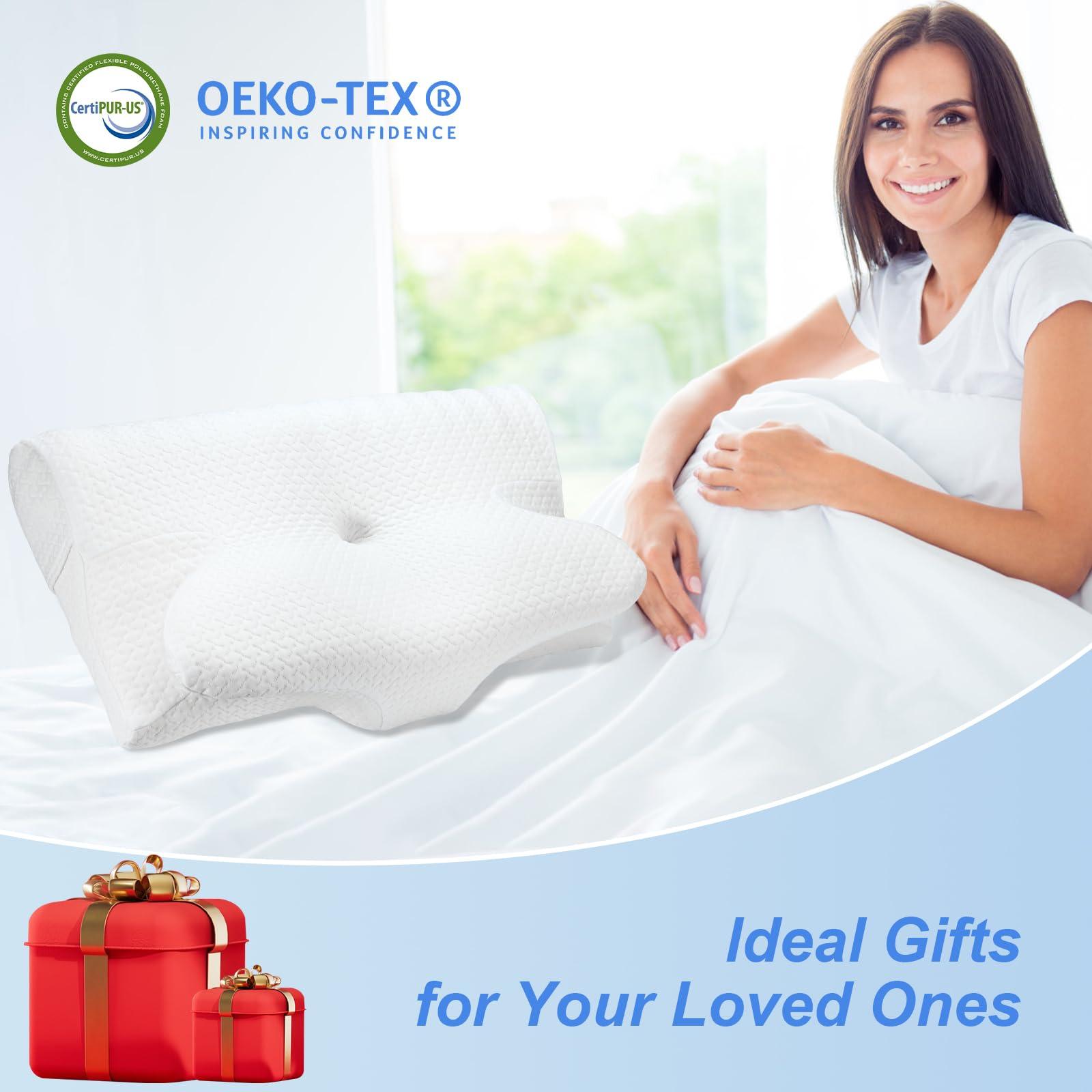 GdTosllpvb GdTosllpvb Neck Pillow, Neck & Cervical Pillows for Neck Support, Adjustable Cervical Neck Pillow for Sleeping, Memory Foam Side Sleeper Cervical Pillow for Bed