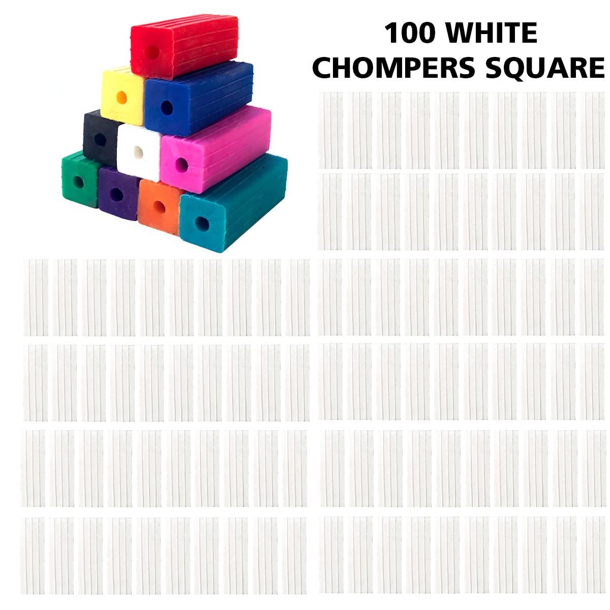 Dental Factory Direct Squared CHOMPERS Aligner Tray Seaters for Orthodontic Aligner Trays Chewies for Invisalign (40, White)