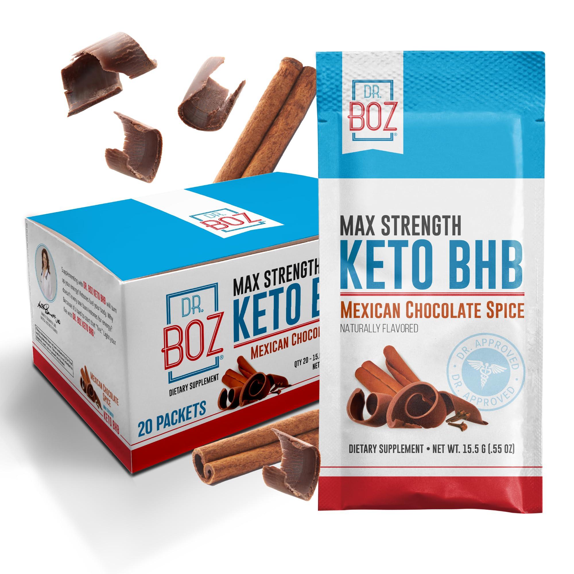 Dr. Boz Dr. Boz - Keto BHB Powder - Mexican Chocolate Spice, 20 Servings - Ketones Drink - Energy & Reduced Cravings - Max Strength Dietary Supplement - Quality Tested - Made in The USA - 10.9oz (310g)