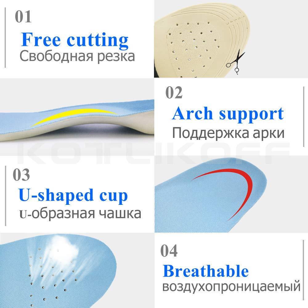 LLIMUE LLIMUE 2 Pieces Orthotic Insoles for Plantar Fasciitis with Arch Support Shock Absorption,White,L