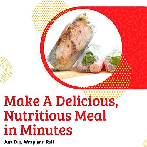 Cathay Cathay Fresh Spring Roll Rice Paper Wrappers, Rice Paper Wrappers for Fresh Rolls-20 Sheets, Non-GMO, Gluten-Free, Low Carb, Vietnamese Summer Wrap with Natural Ingredients, Veggie Wrap (Round, 28cm)