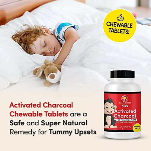 Charcoal House Charcoal House Chewable Activated Charcoal Tablets for Kids | Natural, Vegan, Non-GMO & Gluten Free | for Teeth, Stomach, Gas & Nausea | USP Food Grade | 135 ct.