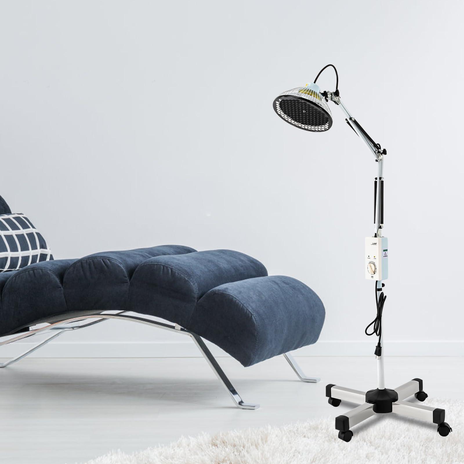 SanBouSi SanBouSi Far Infrared Light 250W 360 Rotating Adjustable Mineral Infrared Heat Lamp Timing Function Therapy Light Rolling Lamp for Relieve Joint Pain and Muscle Aches