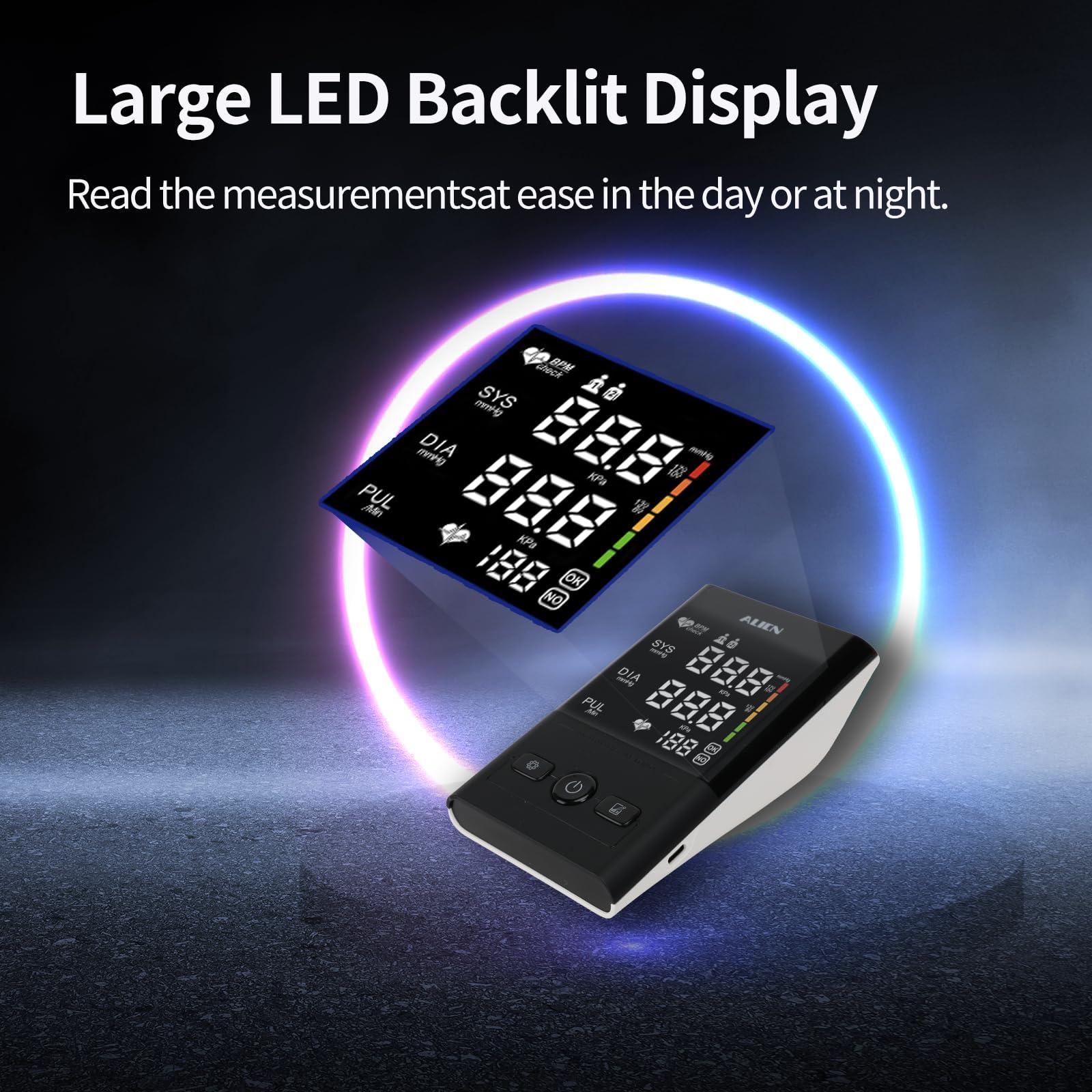 METIKO Blood Pressure Monitor Upper Arm, FSA HSA Digital Blood Pressure Machine for Home Use with Backlit LED Display, Portable BP Machine (Voice Broadcast) Large Adjustable Cuff 8.7\"-16.5\", 2x99 Readings