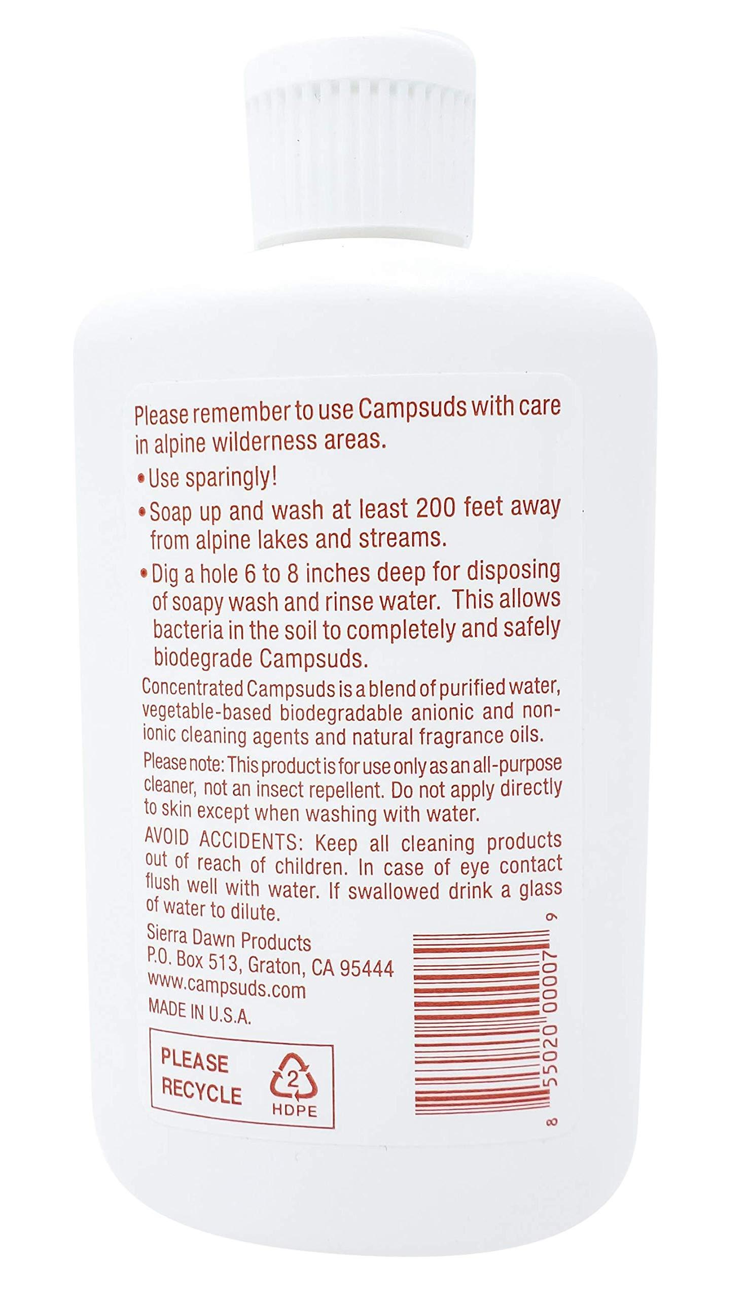 CONCENTRATED CAMPSUDS Sierra Dawn Campsuds with Citronella, Lavender, Peppermint Oil Deters Insects, Insect Deterrent, Outdoor Soap Biodegradable Environmentally Safe All Purpose Cleaner, Camping Hiking Backpacking Travel