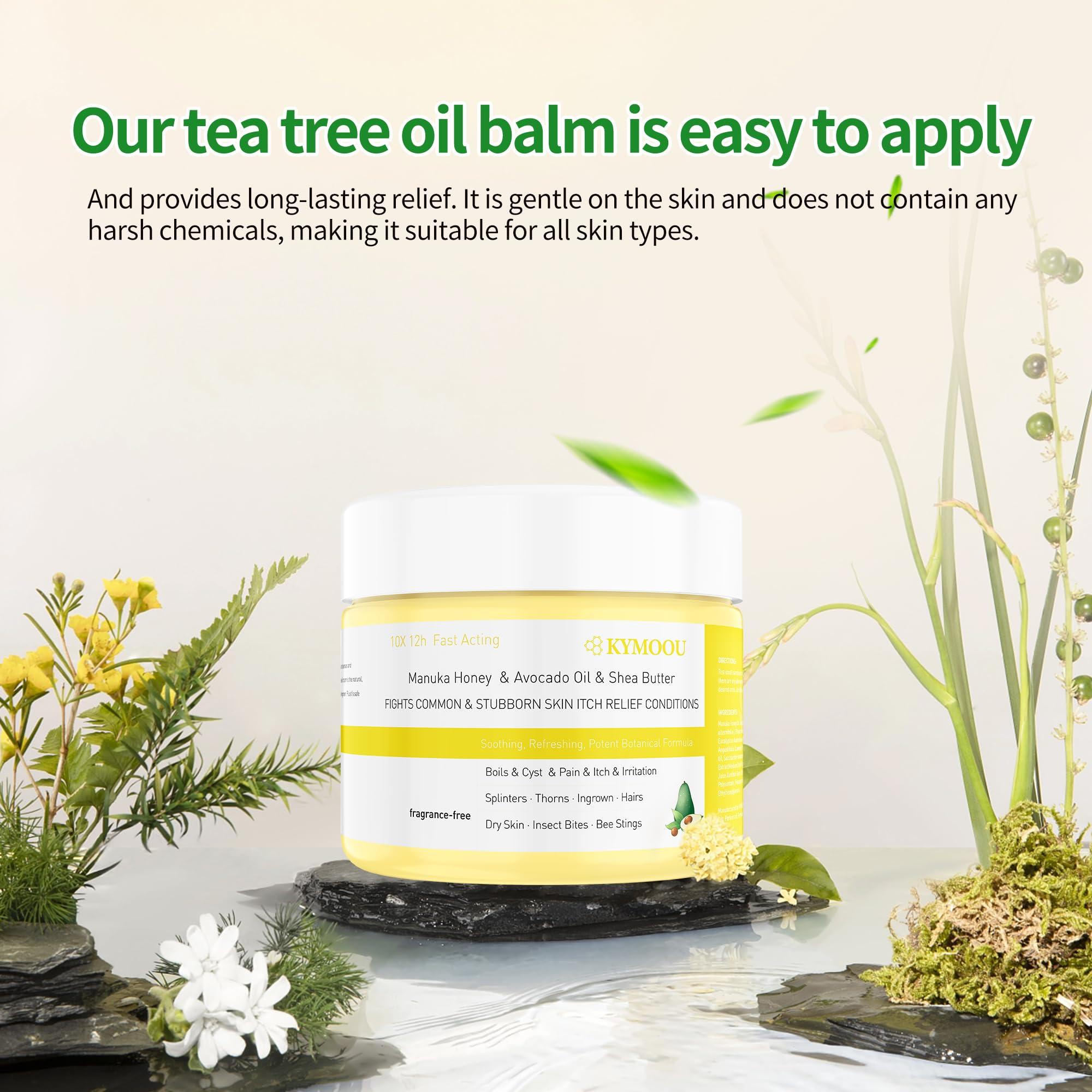 KYMOOU 4 PCS Manuka Honey Tea Tree Drawing Salve Cream Ointment for Boil, Cyst Removal Patch, Splinter Remover, Boil Ease, Ingrown Hair, Chigger, Carbuncle, Pilonidal, Bug, Mosquito, Spider Bites, Bee Sting