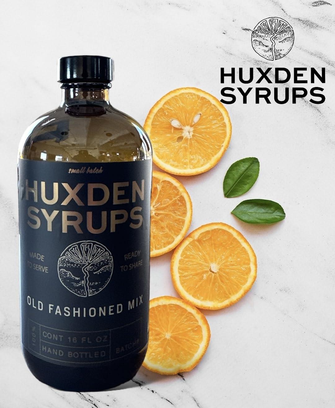 Huxden Syrups Huxden Syrups Old Fashioned Mix - Makes 32 Cocktails - Handcrafted Old Fashioned Syrup with Bitters, Orange, Granulated Sugar - Craft Cocktail Mixer, Just Mix with Bourbon/Whiskey
