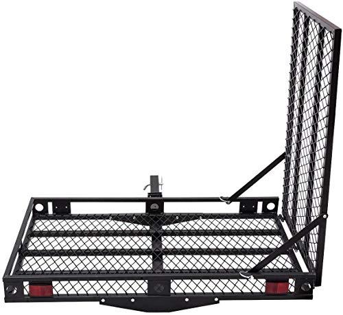 Nightcore Nightcore Foldable Wheelchair Carrier, Mobility Scooter Loading Ramp for 500 Lbs Capacity, Heavy Duty Strong Hitch Cargo with Ramp,Folded to 3 different positions, 49"X28"X4"