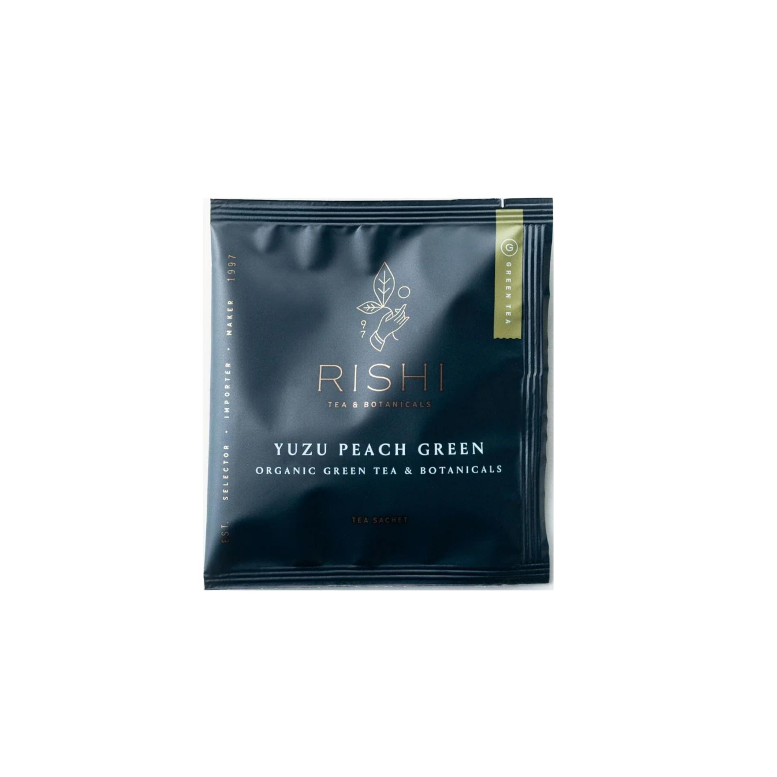 Rishi Tea Rishi Tea Yuzu Peach Green Tea - Organic Loose Leaf Tea Green & Herbal Tea Blend, Naturally Sweet Tea & Low Caffeine, Ideal for Hot or Iced Tea - 50 Count
