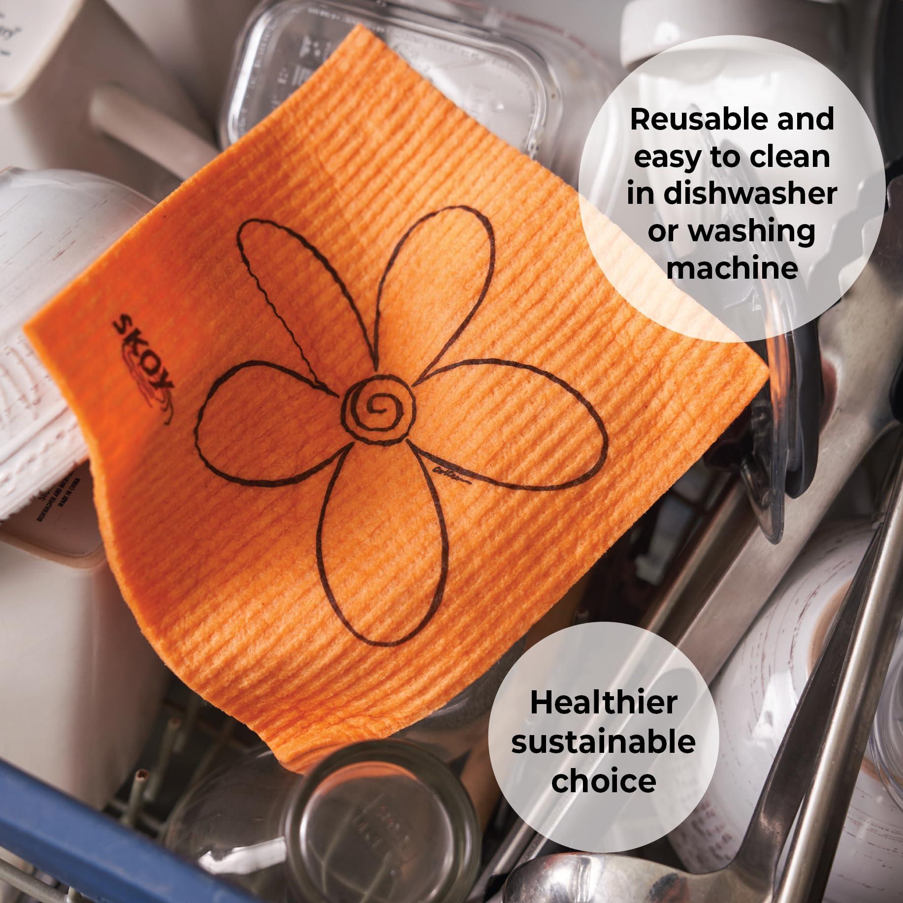Skoy Skoy Cloth, 10-Pack Versatile Swedish Dishcloths for Kitchen and Household Use, Reusable Cleaning Cloths, Eco-Friendly, Dishwasher and Dryer-Safe, Children are The Future