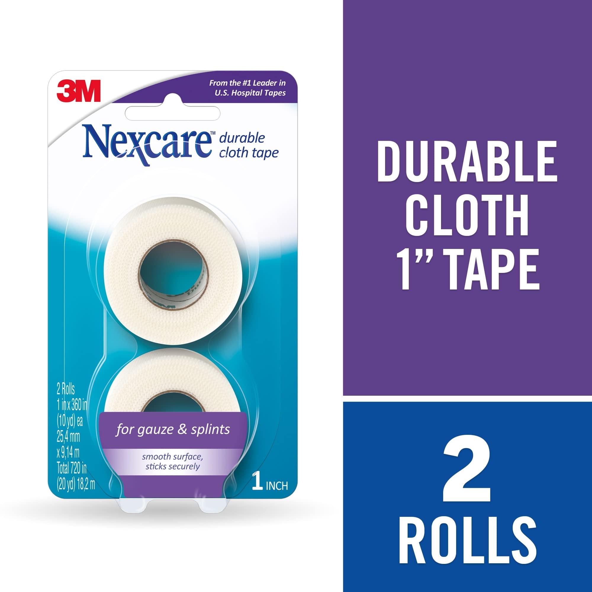 Nexcare Nexcare Durable Cloth Tape, Woven Tape, Securely Holds Bulky Wound Dressing - 1 In x 10 Yds, 2 Rolls of Tape