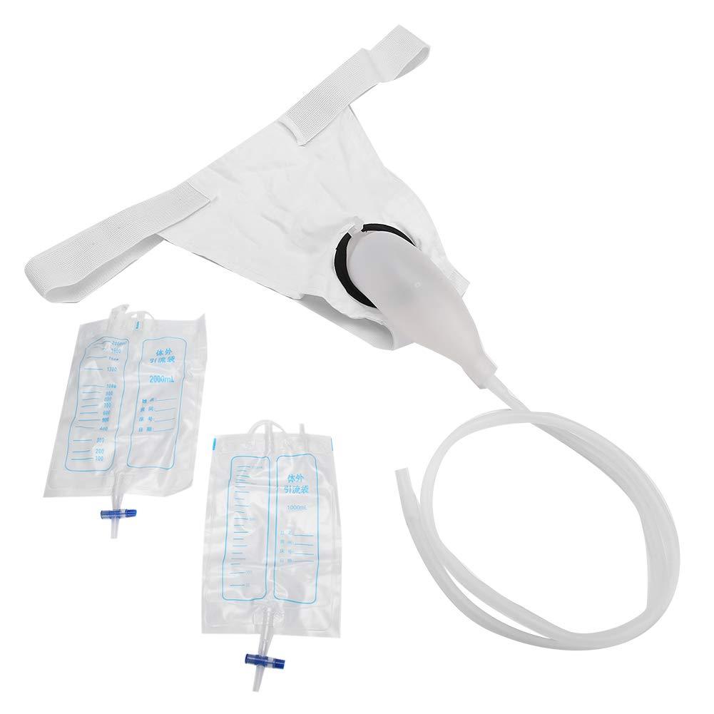 QiaNgshuAikj Portable Urinal, External Catheter for Men Male Catheter Men Urine Bag Mens Urinals Male Urinary Sheath Reusable Male Comfort Fit for Urinary Incontinence with Spill Proof Collection Bag (Male)