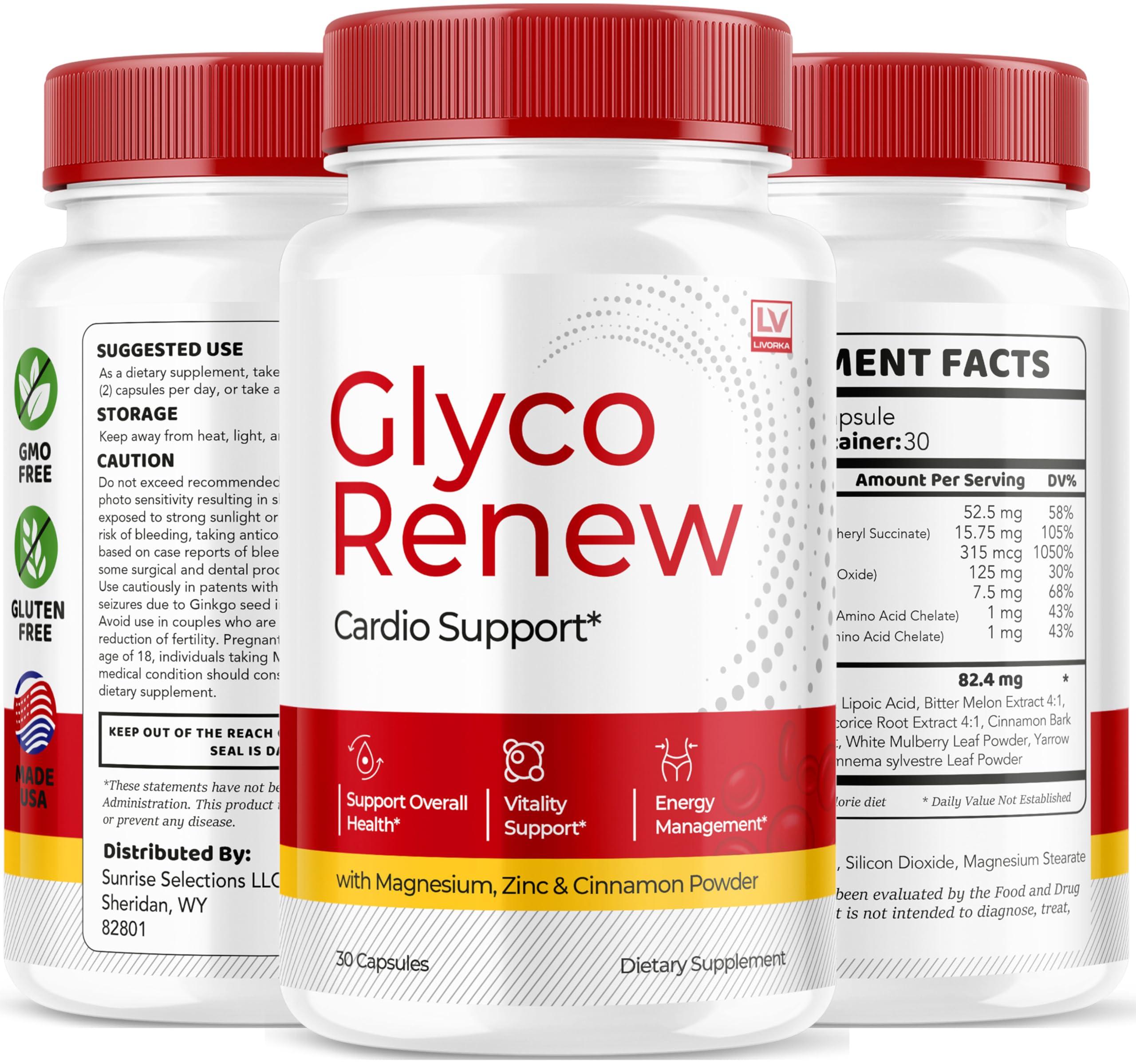 LIVORKA (5 Pack) Glyco Renew - Glyco Renew Blood Support, GlycoRenew Blood Support, Glyco Renew Blood Support Pills, Ripped Glyco Renew Blood Support, Glyco Renew Pills, Glyco Renew Supplement, 150 Capsules