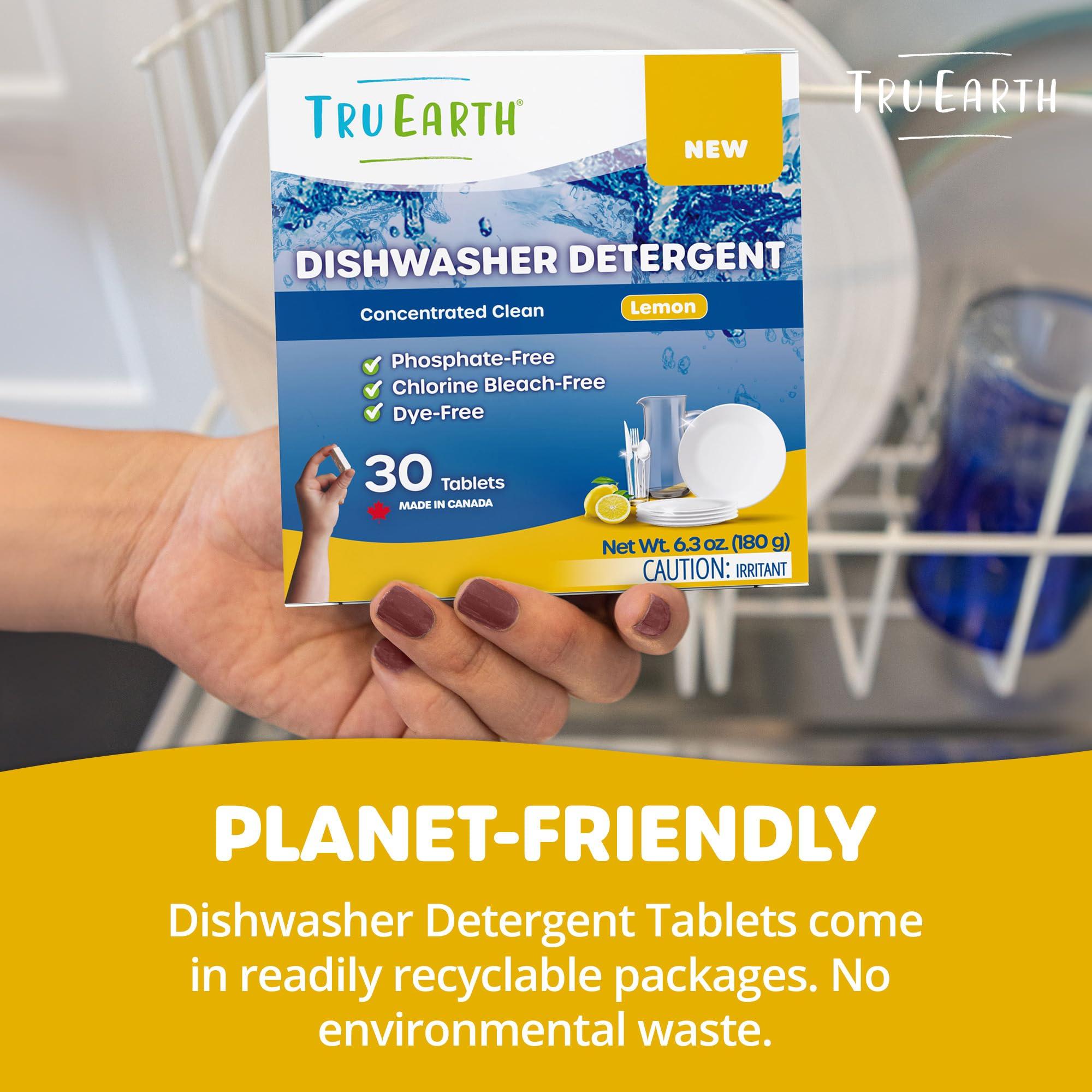 Tru Earth Tru Earth Dishwasher Detergent Tablets - Concentrated Dishwasher Tabs Cut Grease for Sparkling Dishes - Eco Friendly Alternative to Liquid Pods - 30 Tablets, Lemon