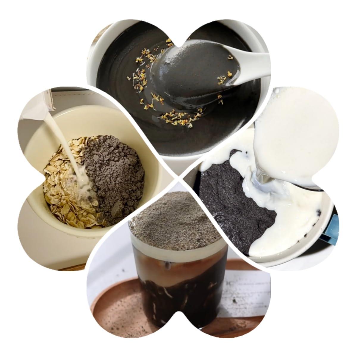 ONETANG ONETANG Organic Black Sesame Powder,Plant Based,Gluten-Free,Vegan,Protein Source No Sugar,Low Temp Roasted,Halal,Non-GMO,Black Sesame Paste 12.36 Oz (350g)