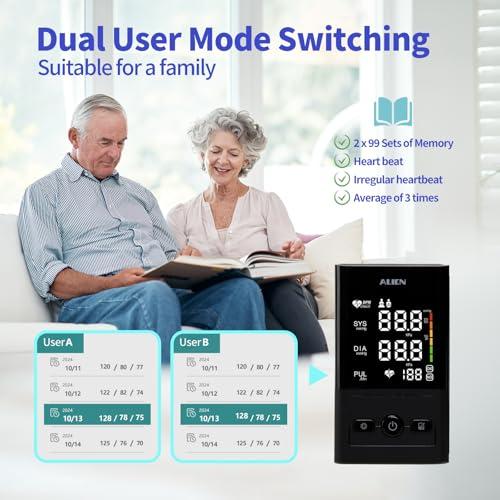 METIKO Blood Pressure Monitor Upper Arm, FSA HSA Digital Blood Pressure Machine for Home Use with Backlit LED Display, Portable BP Machine (Voice Broadcast) Large Adjustable Cuff 8.7\"-16.5\", 2x99 Readings