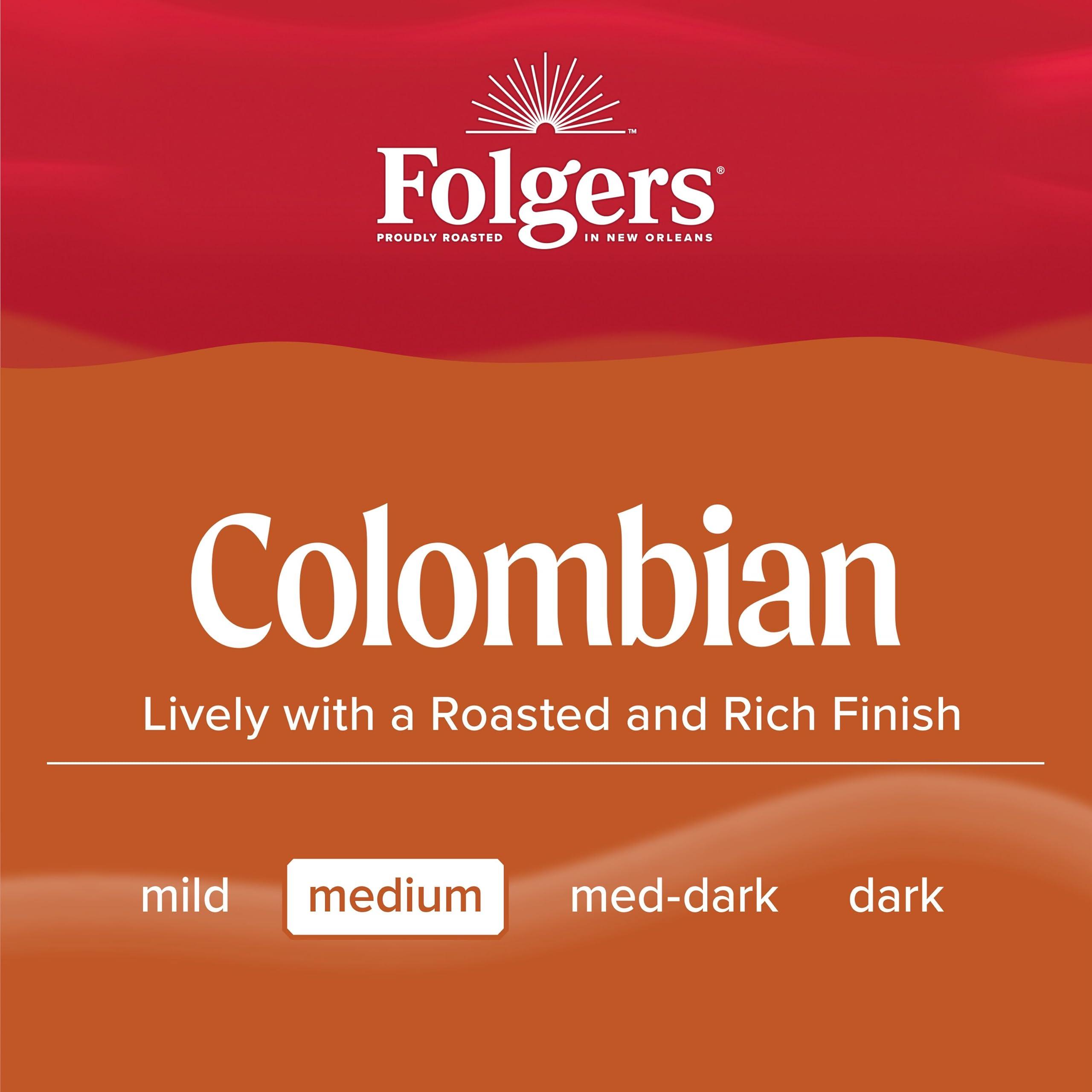 Folgers Folgers Colombian Medium Roast Ground Coffee, 22.6 Ounce