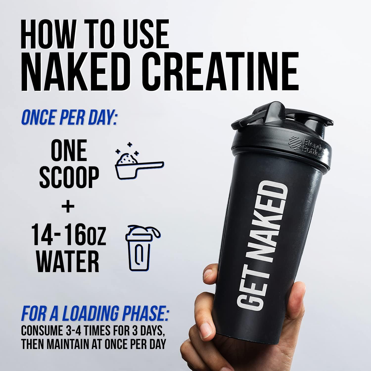 Naked Nutrition Naked Pure Micronized Creatine Monohydrate 100 Servings + 200 Servings Pure L-Glutamine Bundle: Vegan, Non-GMO, Gluten Free. Minimize Muscle Breakdown & Improve Protein Synthesis. Nothing Artificial