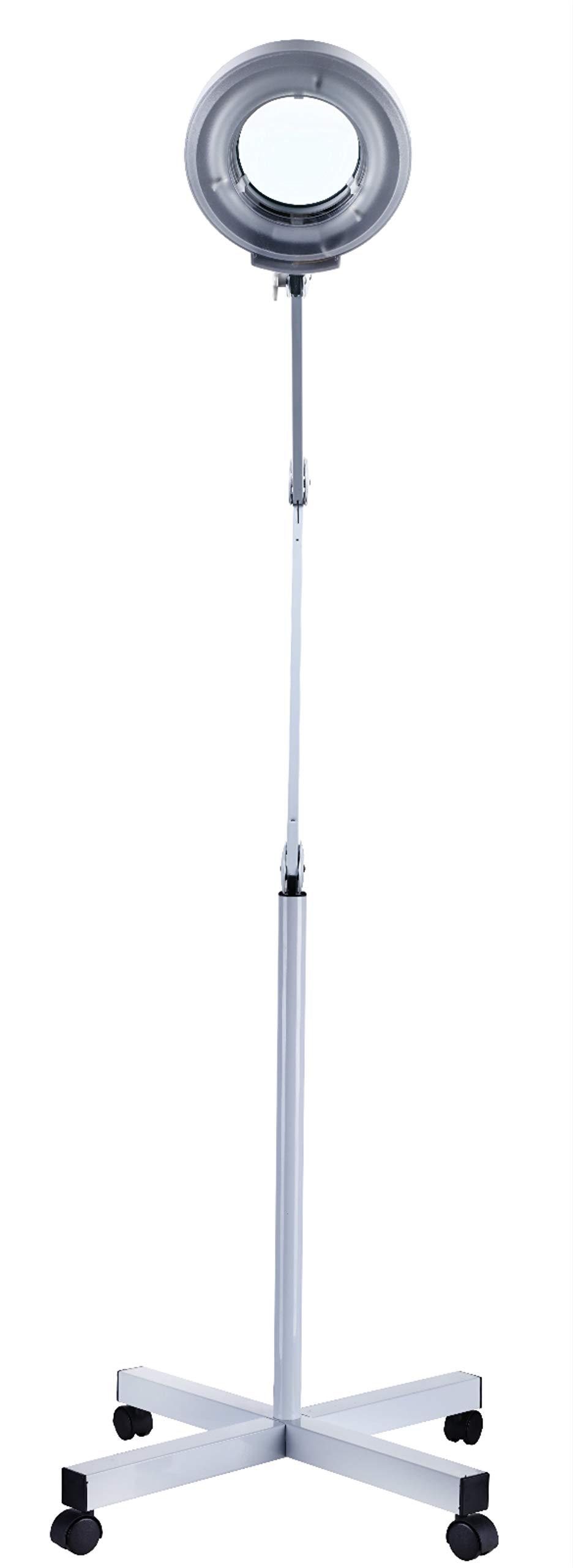 Salon Style Salon Style LED Magnifying Glass Floor Lamp - 4 Wheel Rolling Base Reading Magnifier Light with Gooseneck - for Professional Tasks and Crafts