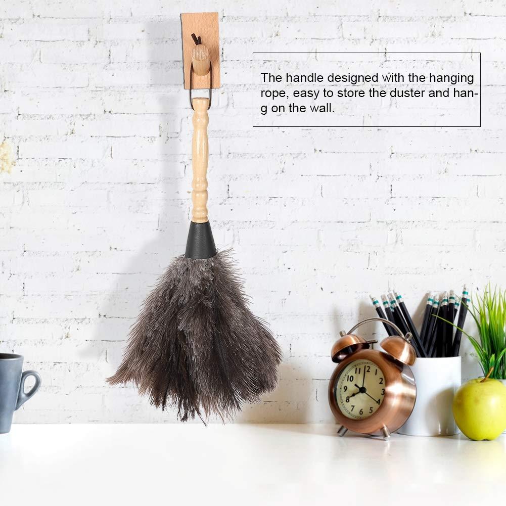 Gavigain Anti Static Reusable Wooden Handle Ostrich Duster Dust Removal Cleaning Tools