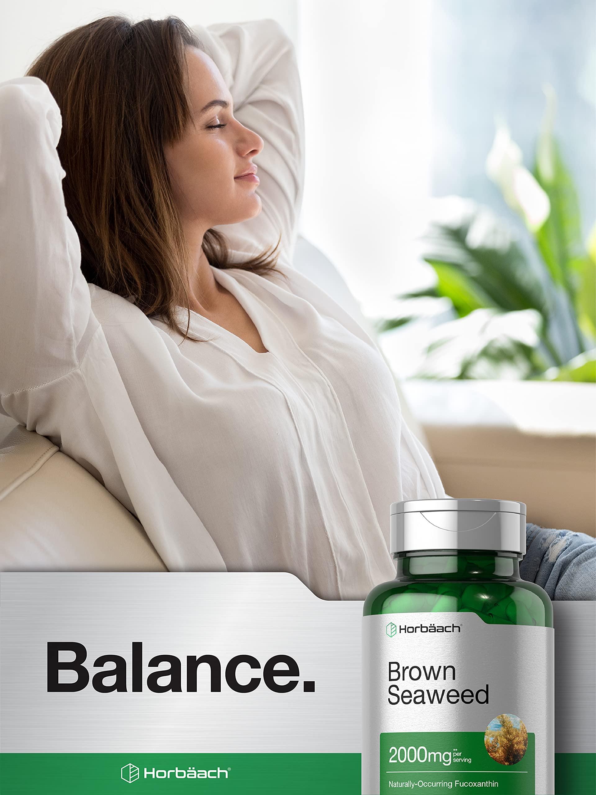 Horbach Horbach Brown Seaweed Extract Capsules 2000mg | 200 Pills | Fucoxanthin Supplement | Non-GMO, Gluten Free