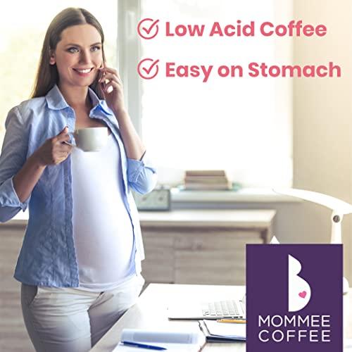 MOMMEE COFFEE Mommee Coffee Decaf Whole Bean Low Acid Coffee- 100% Arabica Organic Decaf Coffee Beans with Smooth Caramel Flavor - Natural Decaffeination Process - Medium Roast - 11 oz