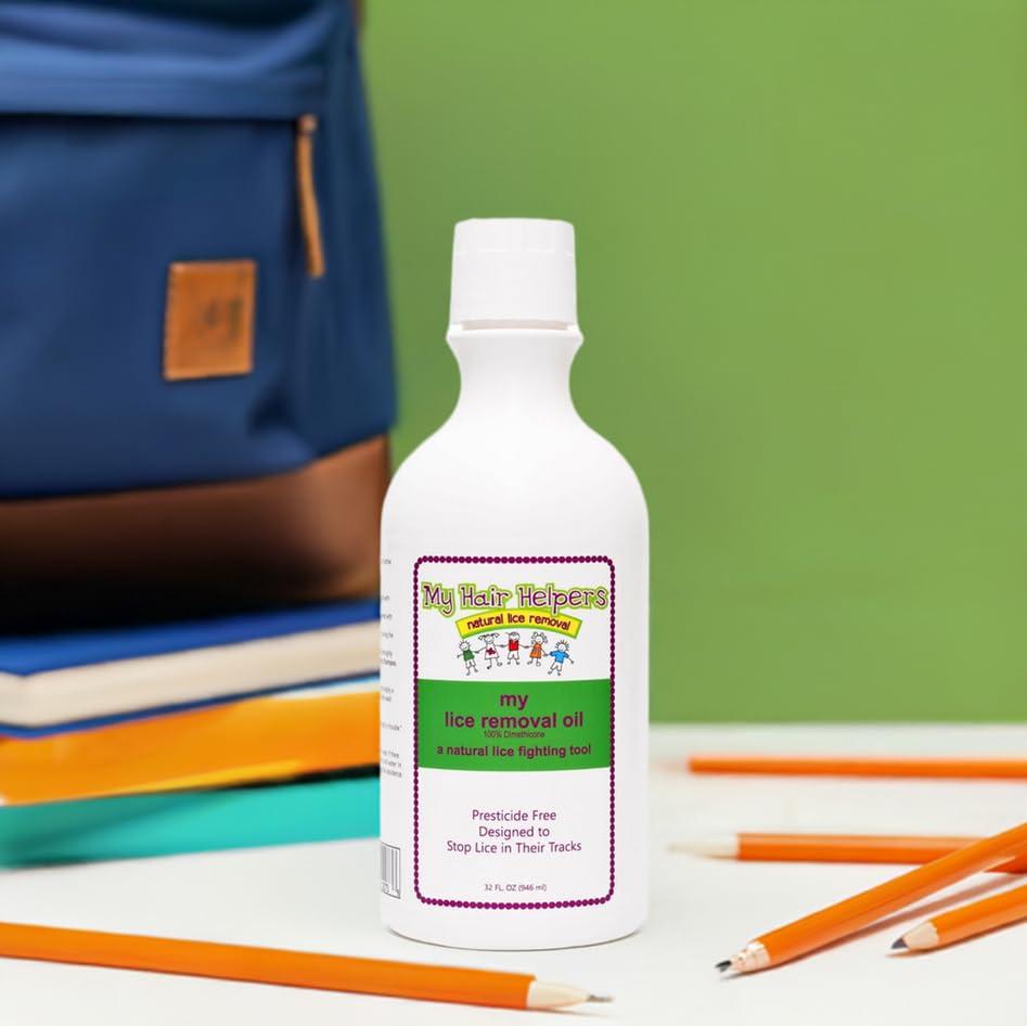 MY HAIR HELPERS NATURAL LICE REMOVAL My Hair Helpers Dimethicone Oil for Head Lice | Kid-Safe | Addresses Louse and Nits, 32 fl Ounces | for 3-5 People