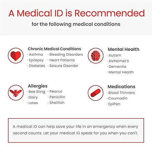 American Medical ID American Medical ID – Sleek Mesh Medical Alert ID Bracelet – Surgical Stainless Steel, Adjustable ID Band Sizing & Clasp, 4 Lines Personalized Engraving Included