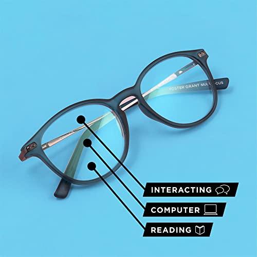 Foster Grant Foster Grant McKay Multifocus Round Reading Glasses, Brown/Transparent, 48 mm + 1.75, 1018255-175.COM