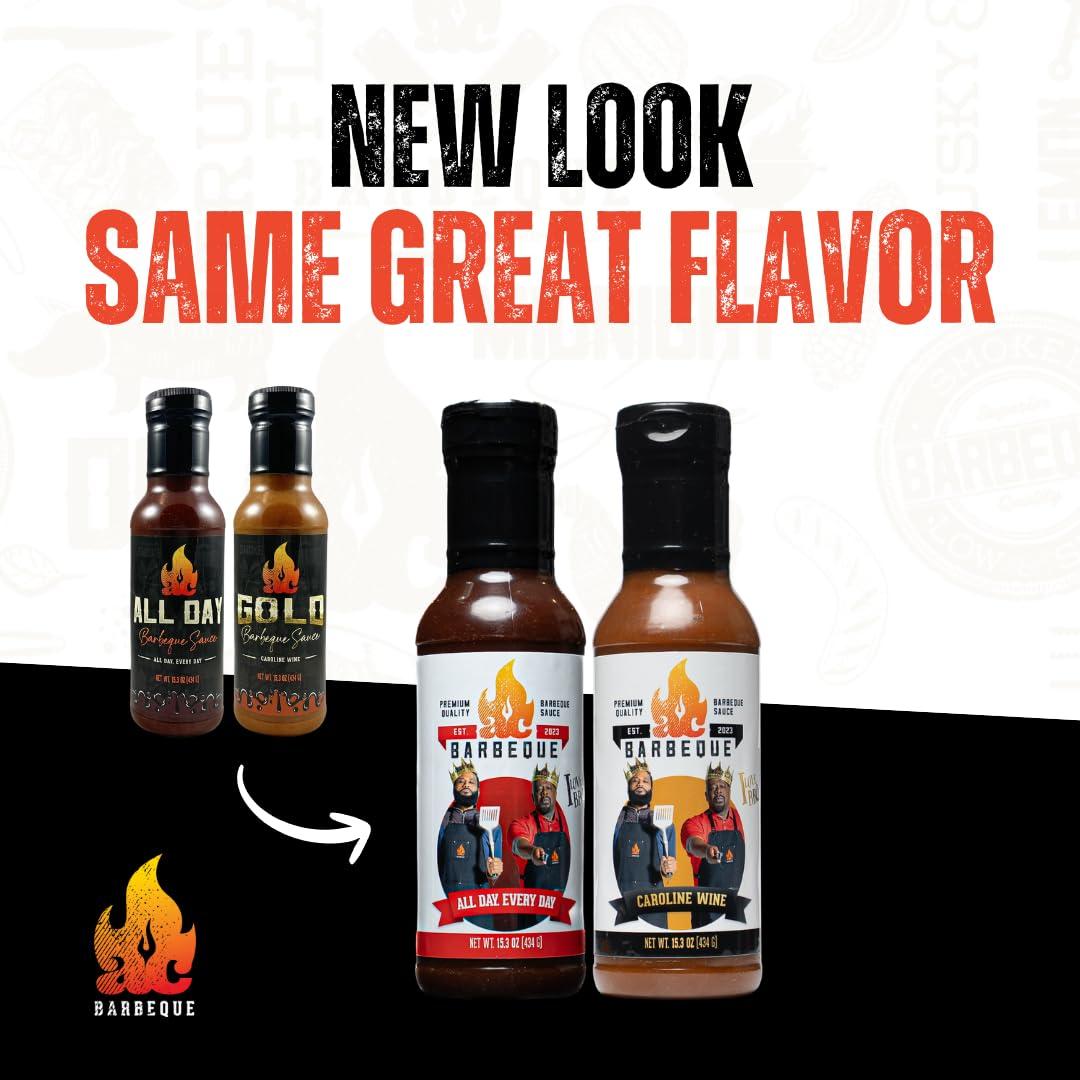 AC BBQ, LLC AC Barbeque Sauce - ALL DAY Every Day Sweet and Tangy BBQ Sauce, Savory Tomato Base, Great on Burgers, Ribs, Pulled Pork, Chicken, No MSG, 15.3oz Bottle (2 Pack)